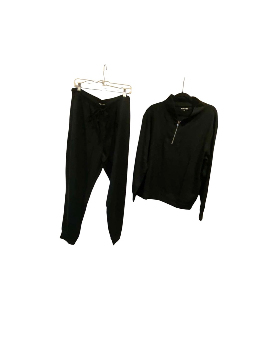 NWT Softies Dream Tech 1/4 Zip Jogger Set Size XL BLACK